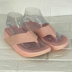 FitFlop Surfa Textile Toe Post Pink Salt Sandals Size 6